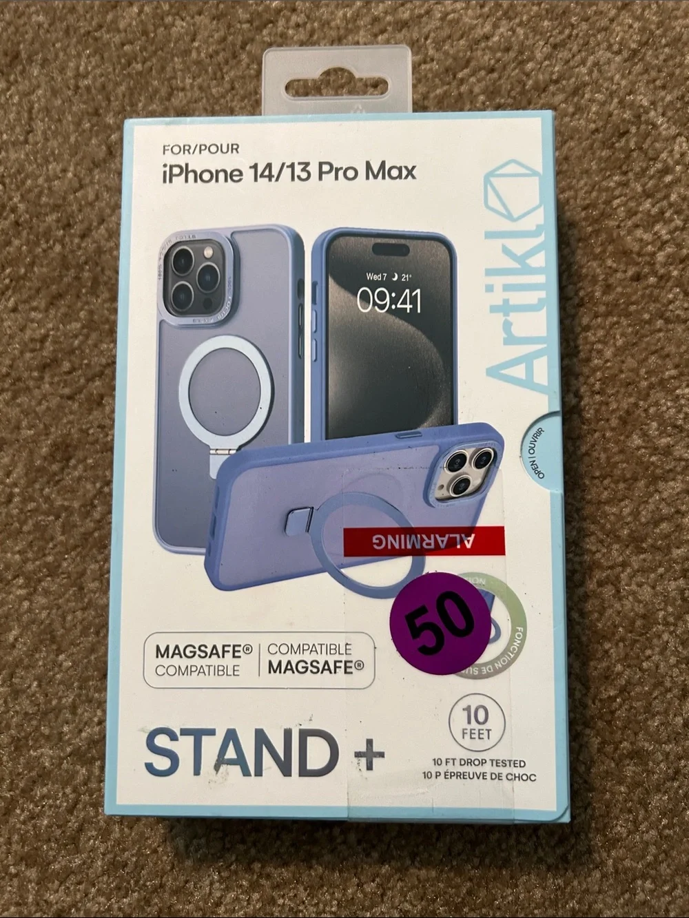 Stand+ MagSafe Compatible Phone Case for iPhone 14/13 Pro Max - Lavender Purple